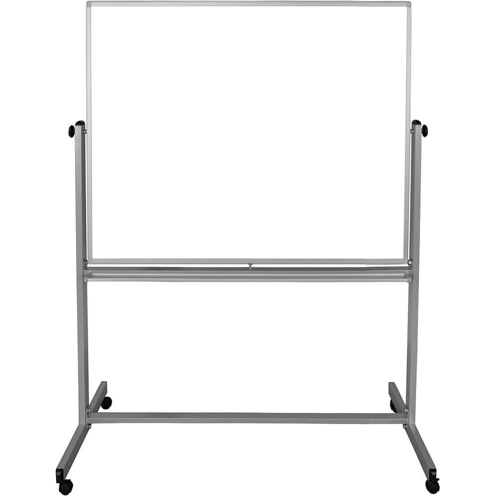 Double Sided Dry Erase Whiteboard 48"W X 48"H with Rolling Stand MB4848WW Luxor