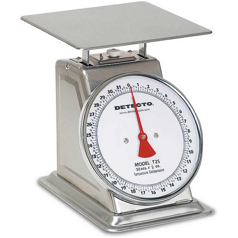 Stainless Steel, 8" Dial Analog Scale, 32 Oz T2S Detecto