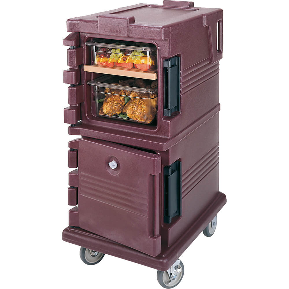 Brick Red, Double Compartment, Insulated Food Carrier, 8-Pan Capacity