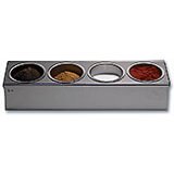 Stainless Steel, Condiment Caddy / Spice Box, 4 Bowls