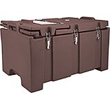Dark Brown, Insulated Food Carrier with Hinged Serving Lid