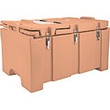 Coffee Beige, Insulated Food Carrier with Hinged Serving Lid