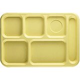 Yellow, 6-Compartment Polycarbonate Lunch Tray, 24/PK