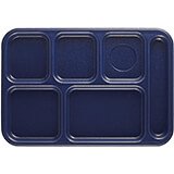 Navy Blue, 6-Compartment Plastic Lunch Tray, 24/PK