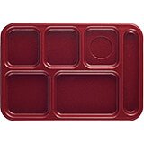 Cranberry, 6-Compartment Polycarbonate Lunch Tray, 24/PK