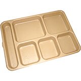 Tan, 6-Compartment Co-Polymer Meal Separator Tray, 24/PK
