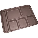 Brown, 6-Compartment Co-Polymer Meal Separator Tray, 24/PK