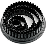 Black, Composite Fiberglass 6-Piece Fluted Round Pa+ Cookie Cutter Set
