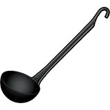 Black, Composite Material Ladle with Handle Hook, 10.63"