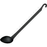 Black, Composite Material Basting Spoon with Handle Hook, Angled, 14.75"