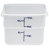 White, 12 Qt. Poly Food Storage Containers, 6/PK