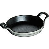 Graphite Grey, Round Cast Iron Roasting Dish, 0.5 Qt