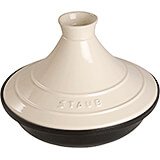 Cream, Tajine Cast Iron Base With Ceramic Dome, 11", Large