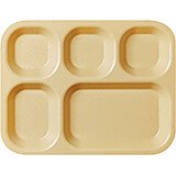 Beige, 5-Compartment Polycarbonate Cafeteria Trays, 24/PK
