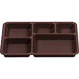 Brown, 5-Compartment Co-Polymer Base Tray, 24/PK