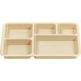 Tan, 5-Compartment Co-Polymer Base Tray, 24/PK
