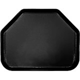 Black, 14"x18" Trapezoid Food Trays, Fiberglass, 12/PK