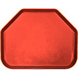 Signal Red, 14"x18" Trapezoid Food Trays, Fiberglass, 12/PK
