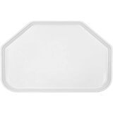 White, 14"x22" Trapezoid Food Trays, Fiberglass, 12/PK