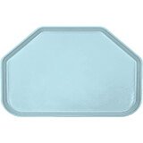 Sky Blue, 14"x22" Trapezoid Food Trays, Fiberglass, 12/PK