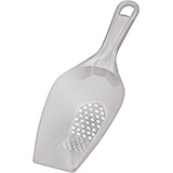 White, Polycarbonate Ice Scoop, Perforated, 0.26 Qt