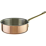 Copper Saute Pan, Tri-ply with Stainless Steel Interior 5-3/4 Qt