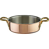 Copper Rondeau, Tri-ply with Stainless Steel Interior 5-3/4 Qt