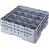 Soft Gray, 16 Comp. Glass Rack, Full Size, 6-1/8" H Max.