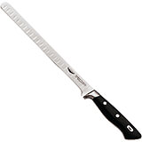 Black, Forged Carbon Steel Ham Slicing Knife, Granton Edge, 10.25"