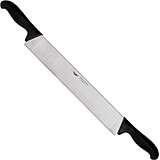 Black, Forged Carbon Steel Two Handled Cheese Knife, 14.12"