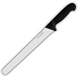 Black, Stainless Steel Serrated Ham Slicing Knife, 9.75"