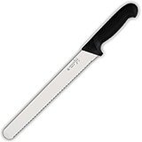 Black, Stainless Steel Serrated Ham Slicing Knife, 12.25"