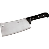 Black, Stainless Steel Meat Cleaver, Forged Blade W/ Hanging Hole, 8-5/8"