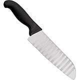 Black, Stainless Steel Japanese Santoku Knife, 7.12"