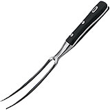 Black, Stainless Steel Chefs Fork, Forged, 5.12"