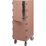 Coffee Beige, Double Compartment Food Cart for Sheet Pans / Trays