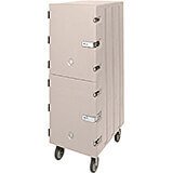 Gray, Double Compartment Food Cart for Sheet Pans / Trays, Lockable