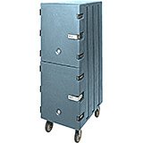Slate Blue, Double Compartment Food Cart for Sheet Pans / Trays, Lockable