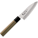 Light Wood Tone, Stainless Steel Deba Japanese Sushi Knife W/ Wooden Handle, 4.13"