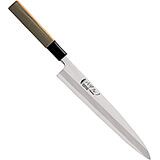 Light Wood Tone, Stainless Steel Oroshi Japanese Sushi Knife W/ Wooden Handle, 9.5"