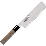 Light Wood Tone, Stainless Steel Usuba Japanese Sushi Knife W/ Wooden Handle, 7.38"