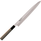 Light Wood Tone, Stainless Steel Yanagi Sashimi Japanese Sushi Knife W/ Wooden Handle, 10.63"
