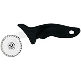 Black, Stainless Steel Pastry Wheel Cutter, Fluted, 9"