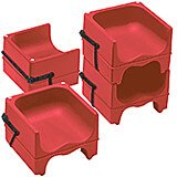 Hot Red, Dual Height Booster Seat with Strap, 4/PK