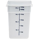 White, 22 Qt. Poly Food Storage Containers, 6/PK