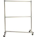 Silver Z-Rack, Laundry Room Clothes Rack 60" L x 72" Uprights, Double Rail