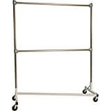 White Z-Rack, Laundry Room Clothes Rack 60" L x 72" Uprights, Double Rail