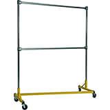 Yellow Z-Rack, Laundry Room Clothes Rack 60" L x 72" Uprights, Double Rail