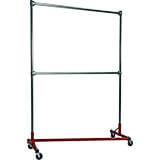 Red Z-Rack, Heavy Duty Clothes Rack 60" L x 84" Uprights, Double Rail