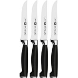 Twin Four Star II 4 Pc 4.5" Steak Knife Set, Pointed Tip
